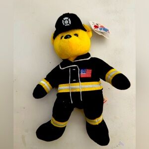 Vintage Team Bears Unity American Courage Fire Dept Bear Plush